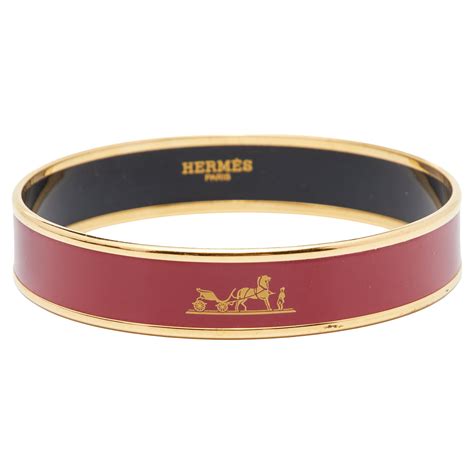 Hermès Calèche Narrow Enamel Bracelet 